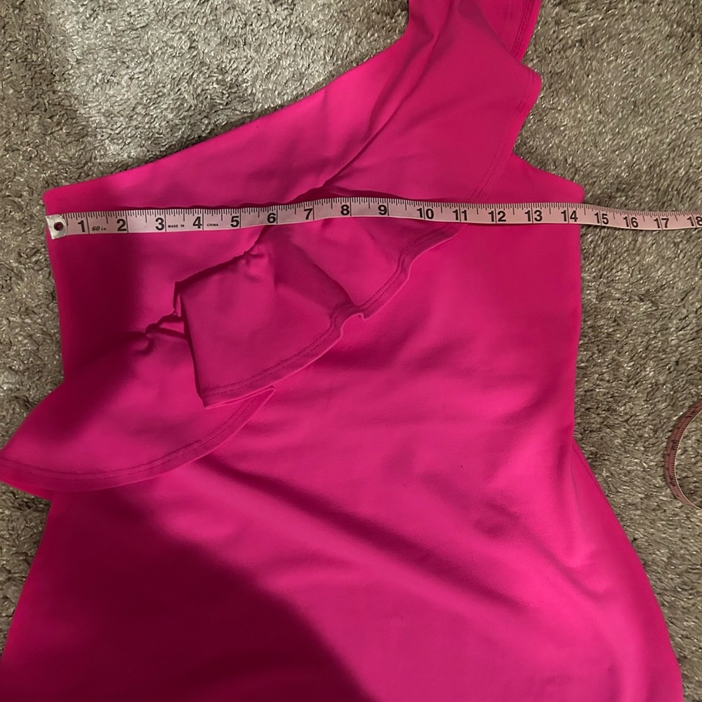 Susana Monaco Hot Pink One-Shoulder Dress - Picture 6 of 13